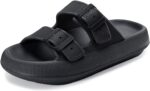Sandals for Women and Men - Pillow Slippers - Double Buckle Adjustable Slides - EVA Flat Sandals