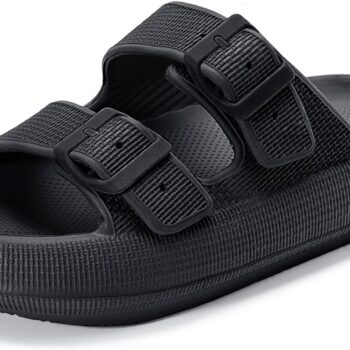 Sandals for Women and Men - Pillow Slippers - Double Buckle Adjustable Slides - EVA Flat Sandals
