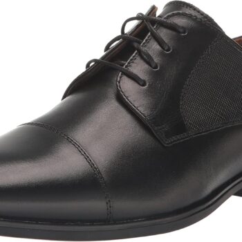 Formal Shoe for Men - Leather Upper with Man-Made Lining, Snipped Toe, and Blind Eyelets