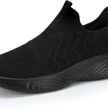 Mens Slip On Walking Shoes Lightweight Non Slip Gym Workout Running Shoes Mesh Breathable Cushion Fashion Tennis Athletic Casual Sneakers