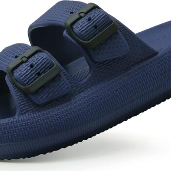 Sandals for Women and Men - Pillow Slippers - Double Buckle Adjustable Slides - EVA Flat Sandals