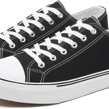 Men Canvas Low top Shoes Classic Casual Sneakers Black and White Fashion Shoes